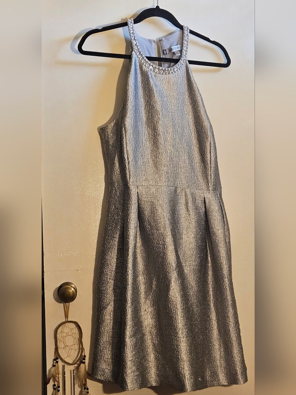 Jennifer Lopez metallic silver halter dress (14)